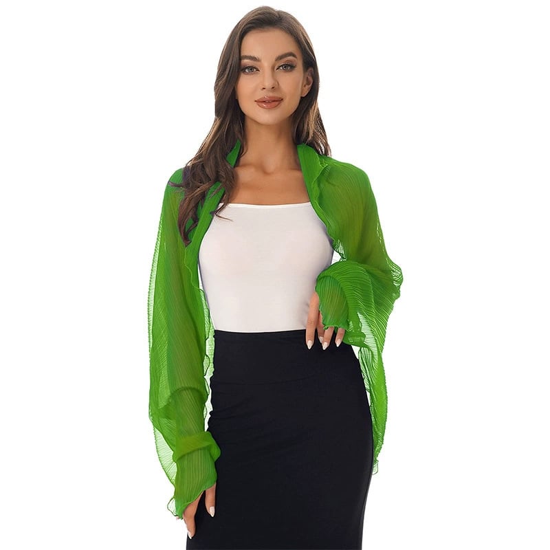 Дамски летен шал-кардиган с UV защита, флорален принт, полиестер, свободна кройка, дълги ръкави