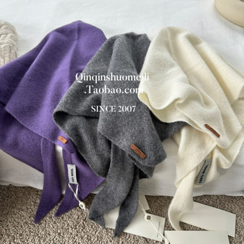 Šal od 100% vune, korejskog stila pleteni, ravno tkanje, monohromatski uzorak, zadržava toplinu