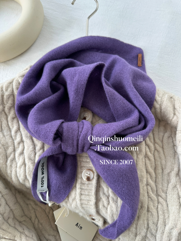 Šal od 100% vune, korejskog stila pleteni, ravno tkanje, monohromatski uzorak, zadržava toplinu