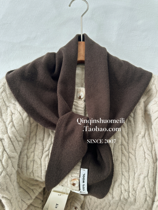 Šal od 100% vune, korejskog stila pleteni, ravno tkanje, monohromatski uzorak, zadržava toplinu