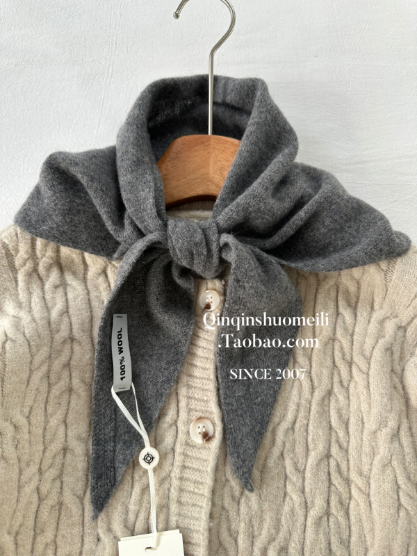 Šal od 100% vune, korejskog stila pleteni, ravno tkanje, monohromatski uzorak, zadržava toplinu