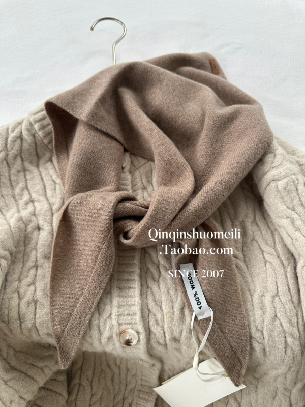 Šal od 100% vune, korejskog stila pleteni, ravno tkanje, monohromatski uzorak, zadržava toplinu