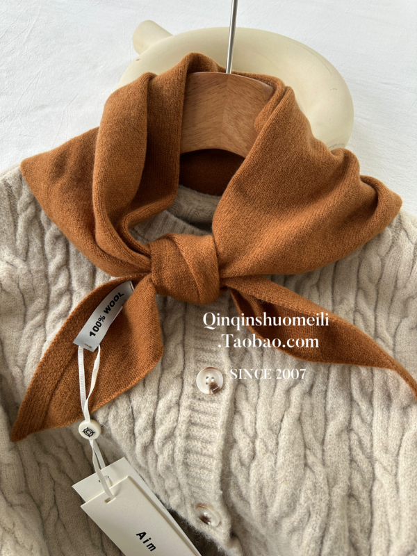 Šal od 100% vune, korejskog stila pleteni, ravno tkanje, monohromatski uzorak, zadržava toplinu