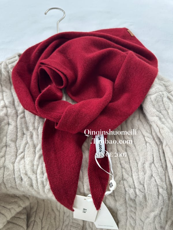 Šal od 100% vune, korejskog stila pleteni, ravno tkanje, monohromatski uzorak, zadržava toplinu