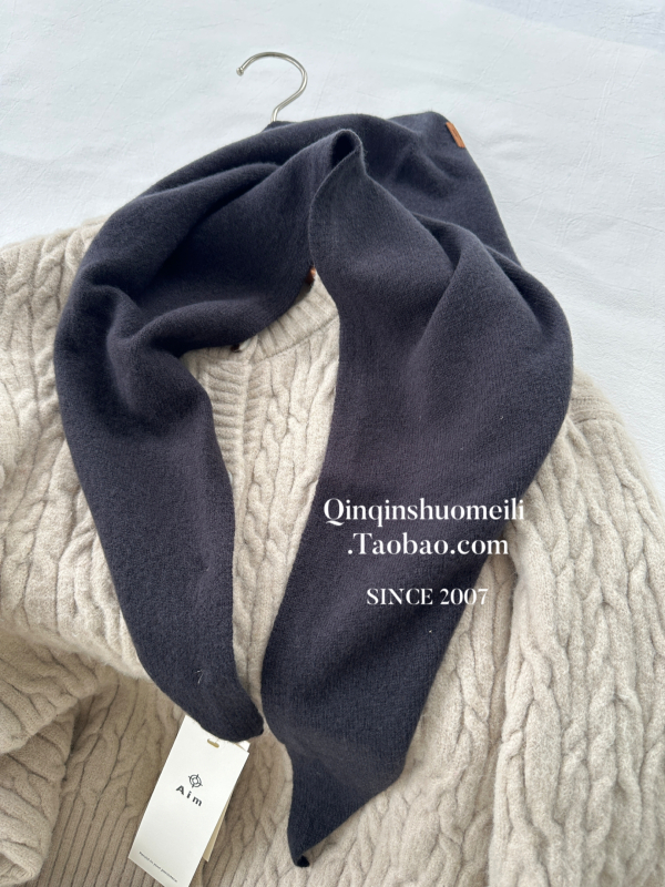 Šal od 100% vune, korejskog stila pleteni, ravno tkanje, monohromatski uzorak, zadržava toplinu