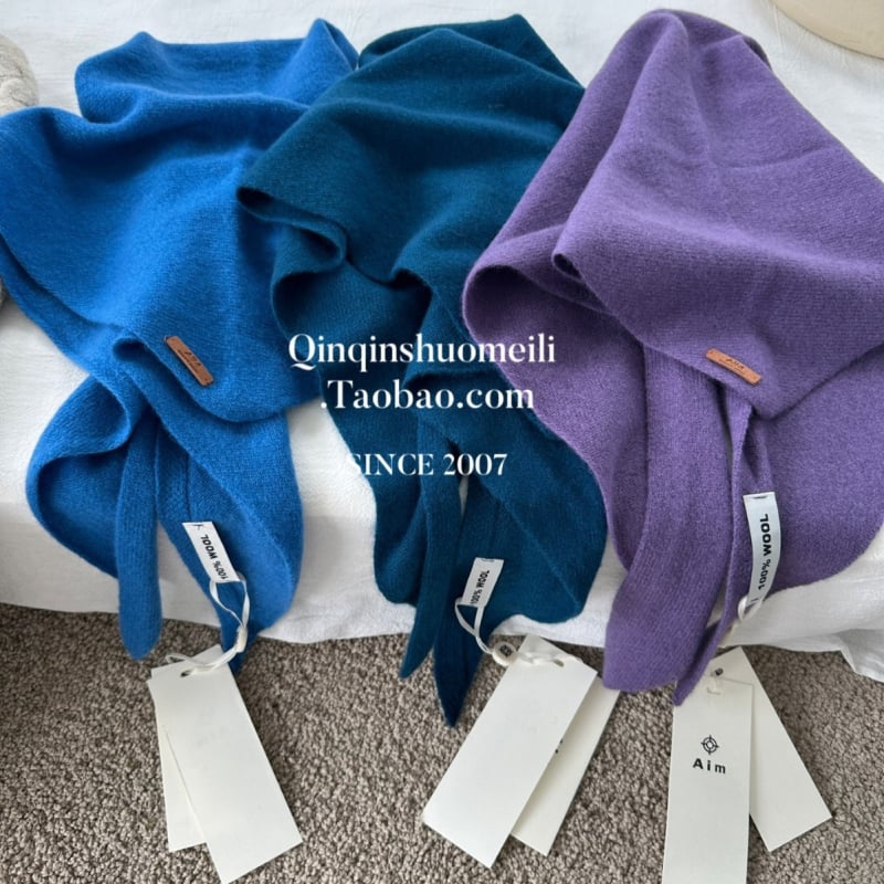 Šal od 100% vune, korejskog stila pleteni, ravno tkanje, monohromatski uzorak, zadržava toplinu