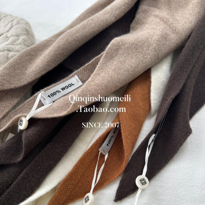 Šal od 100% vune, korejskog stila pleteni, ravno tkanje, monohromatski uzorak, zadržava toplinu