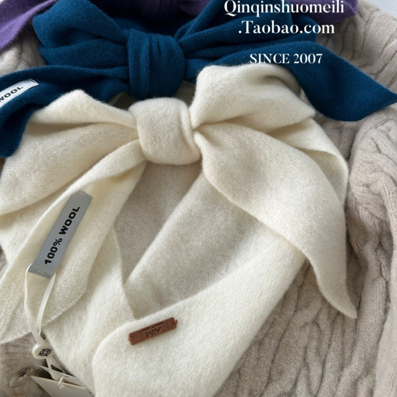 Šal od 100% vune, korejskog stila pleteni, ravno tkanje, monohromatski uzorak, zadržava toplinu