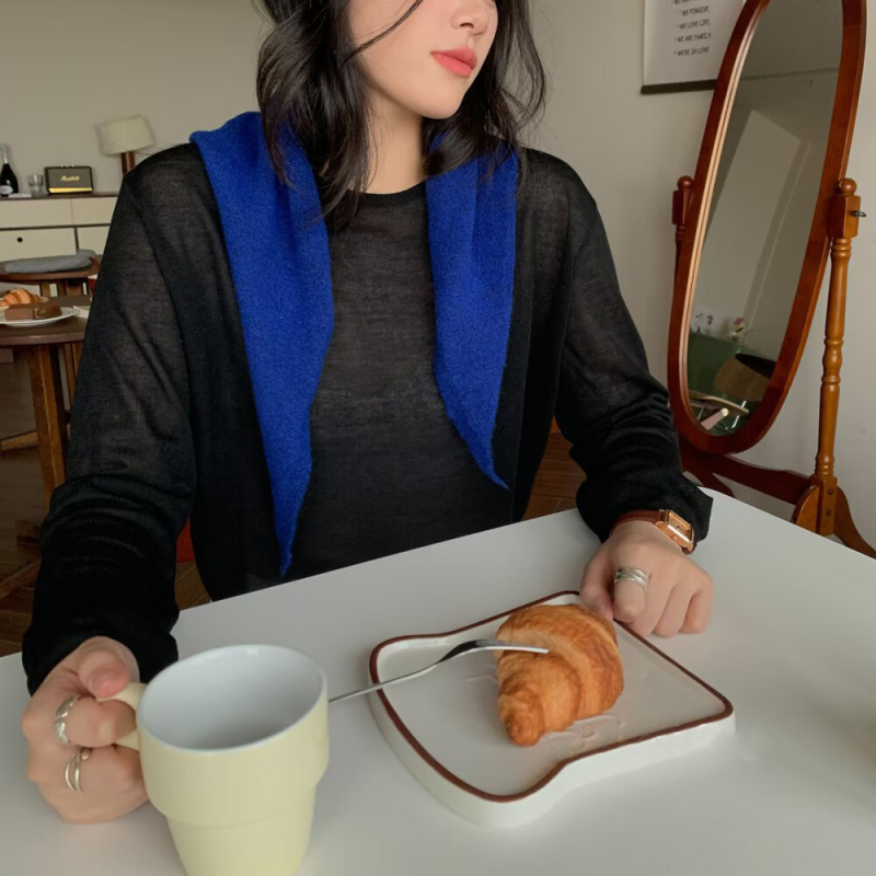 Unisex trokutasti pleteni šal – svestran, warp pletenje, jednofarbeni uzorak, održava toplinu