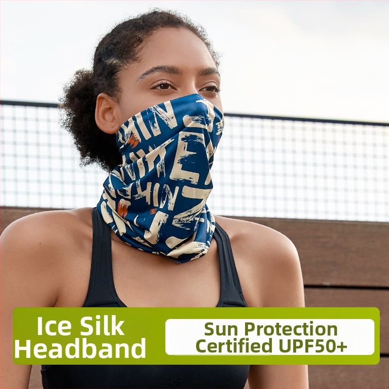 Ice Silk Magic Scarf – Pilnas sejas UV aizsargmaska ārējām aktivitātēm (zveja, izjādes), raksts: saplēstie ziedi