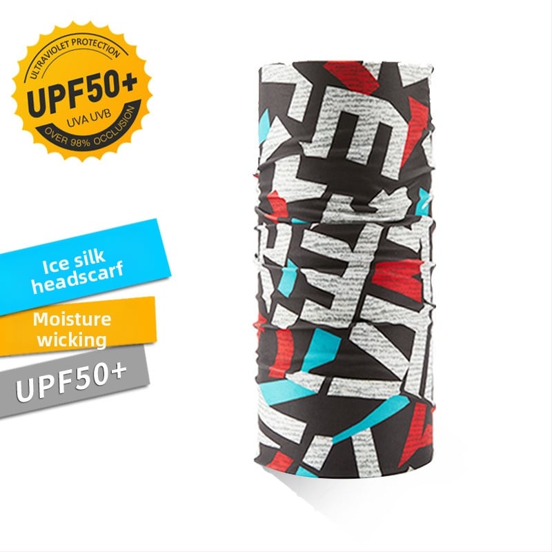 Ice Silk Magic Scarf – Pilnas sejas UV aizsargmaska ārējām aktivitātēm (zveja, izjādes), raksts: saplēstie ziedi
