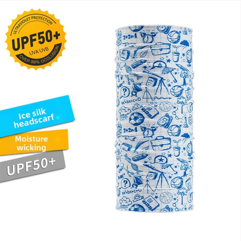 Ice Silk Magic Scarf – Pilnas sejas UV aizsargmaska ārējām aktivitātēm (zveja, izjādes), raksts: saplēstie ziedi