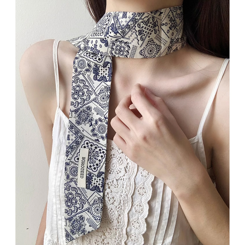 Dugi pamučni šal s uskom trakom, otisnuti uzorak, ljeto, porijeklo Shaoxing, brend Trust and