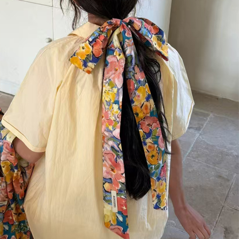 Dugi pamučni šal s uskom trakom, otisnuti uzorak, ljeto, porijeklo Shaoxing, brend Trust and