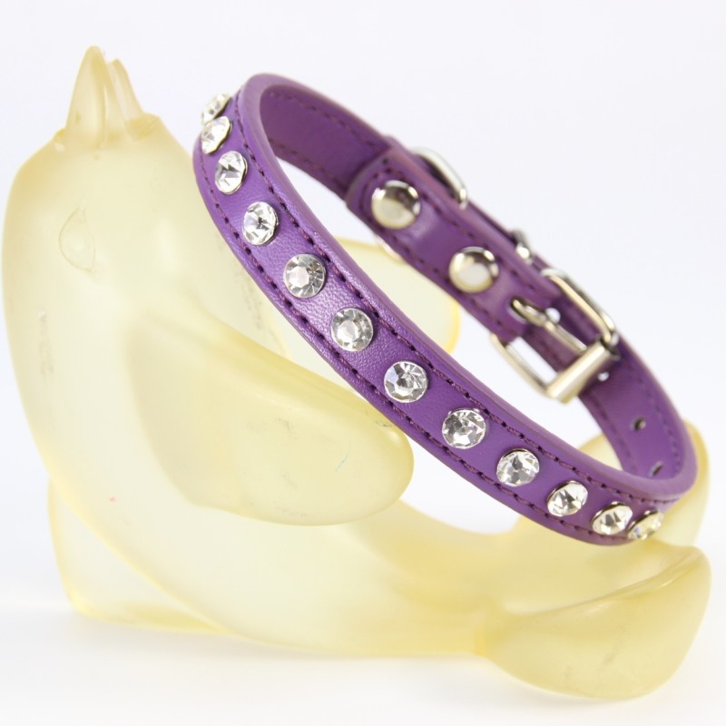 Colier pentru câine din piele PU cu strasuri, design modern, utilizare pe tot parcursul anului, etichetă privată licențiată