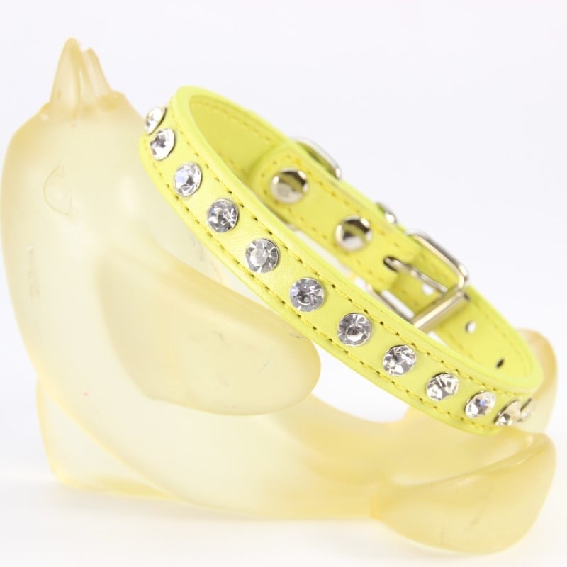 Colier pentru câine din piele PU cu strasuri, design modern, utilizare pe tot parcursul anului, etichetă privată licențiată