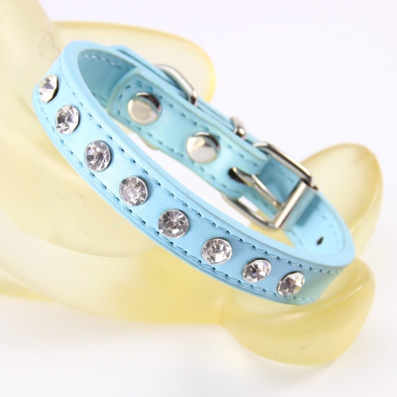 Colier pentru câine din piele PU cu strasuri, design modern, utilizare pe tot parcursul anului, etichetă privată licențiată