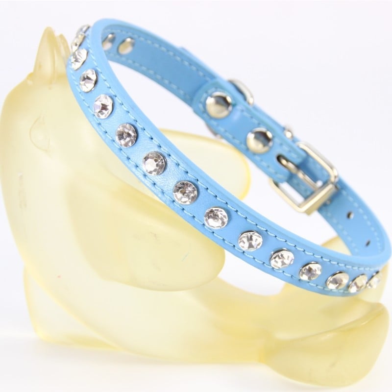 Colier pentru câine din piele PU cu strasuri, design modern, utilizare pe tot parcursul anului, etichetă privată licențiată