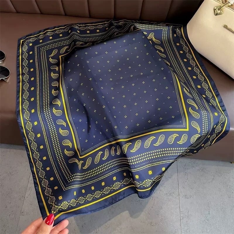 Šal od svile kvadratnog oblika za muškarce — svila, jednostavno tkanje, kvadratni oblik, motiv kešu cvijeta, otisak