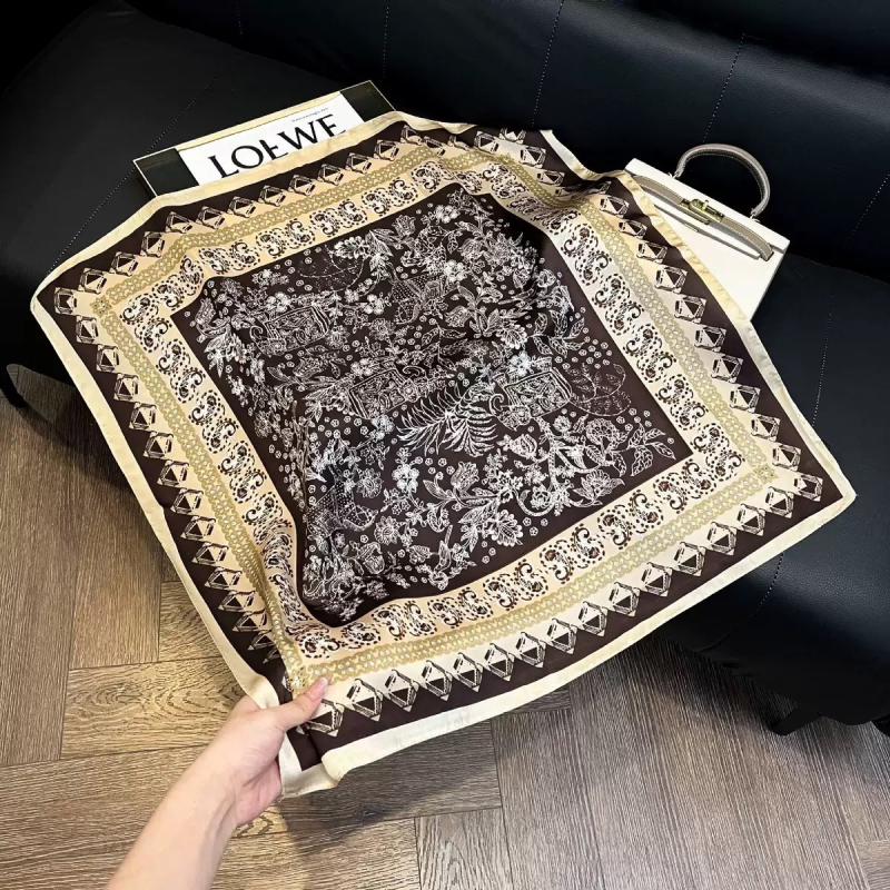 Šal od svile kvadratnog oblika za muškarce — svila, jednostavno tkanje, kvadratni oblik, motiv kešu cvijeta, otisak