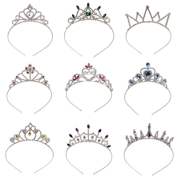 Krunica za glavu princeze — minimalistički stil, rhinestone, elektroplatina, kristalni naglasci