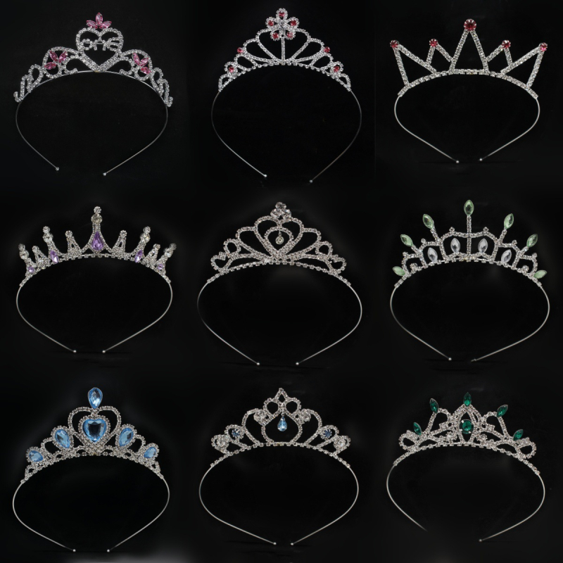 Krunica za glavu princeze — minimalistički stil, rhinestone, elektroplatina, kristalni naglasci