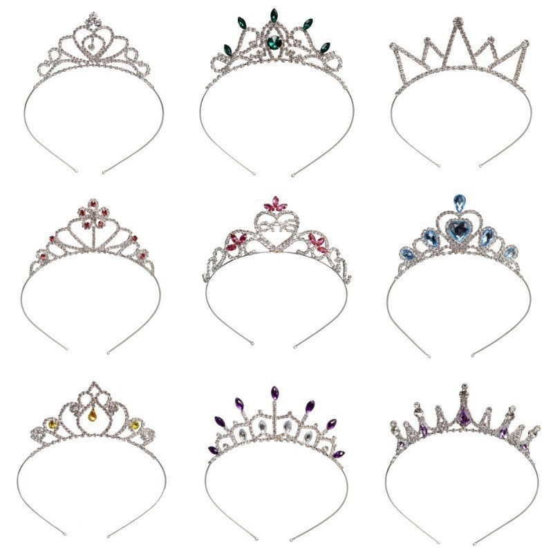 Krunica za glavu princeze — minimalistički stil, rhinestone, elektroplatina, kristalni naglasci