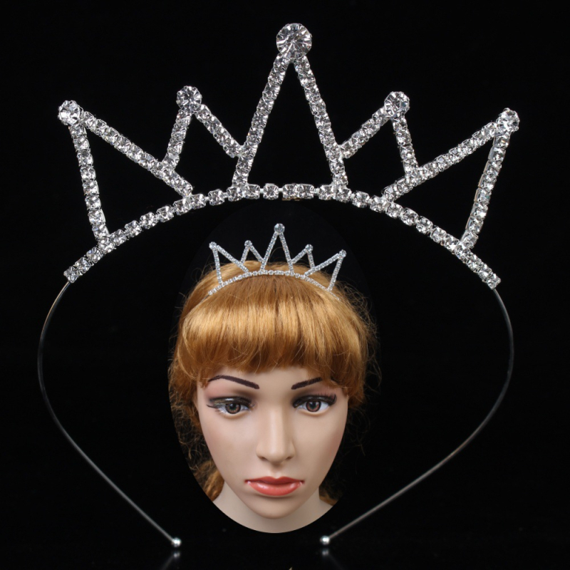 Krunica za glavu princeze — minimalistički stil, rhinestone, elektroplatina, kristalni naglasci