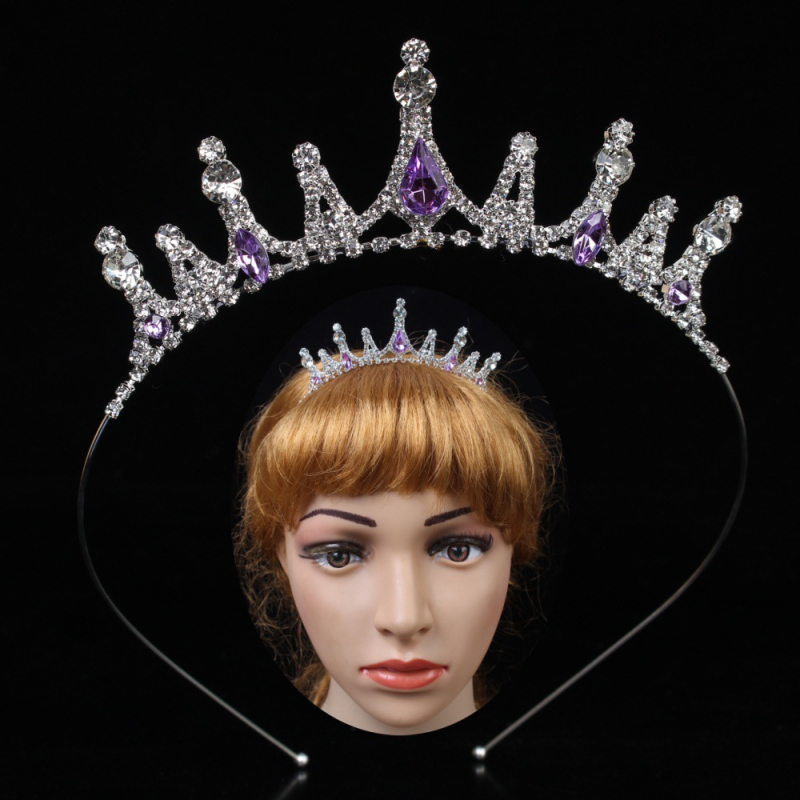 Krunica za glavu princeze — minimalistički stil, rhinestone, elektroplatina, kristalni naglasci