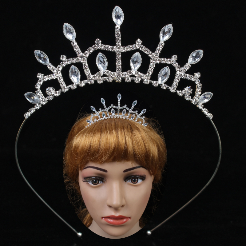 Krunica za glavu princeze — minimalistički stil, rhinestone, elektroplatina, kristalni naglasci