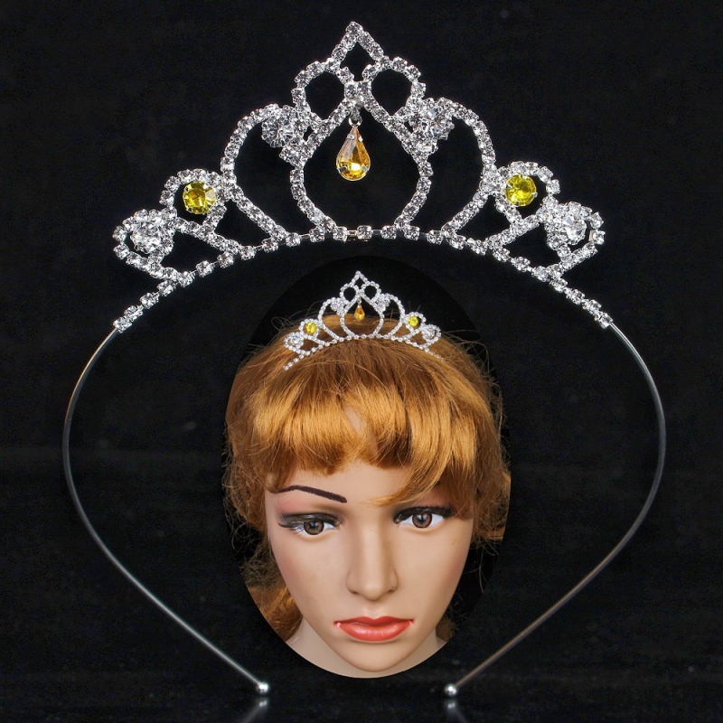 Krunica za glavu princeze — minimalistički stil, rhinestone, elektroplatina, kristalni naglasci