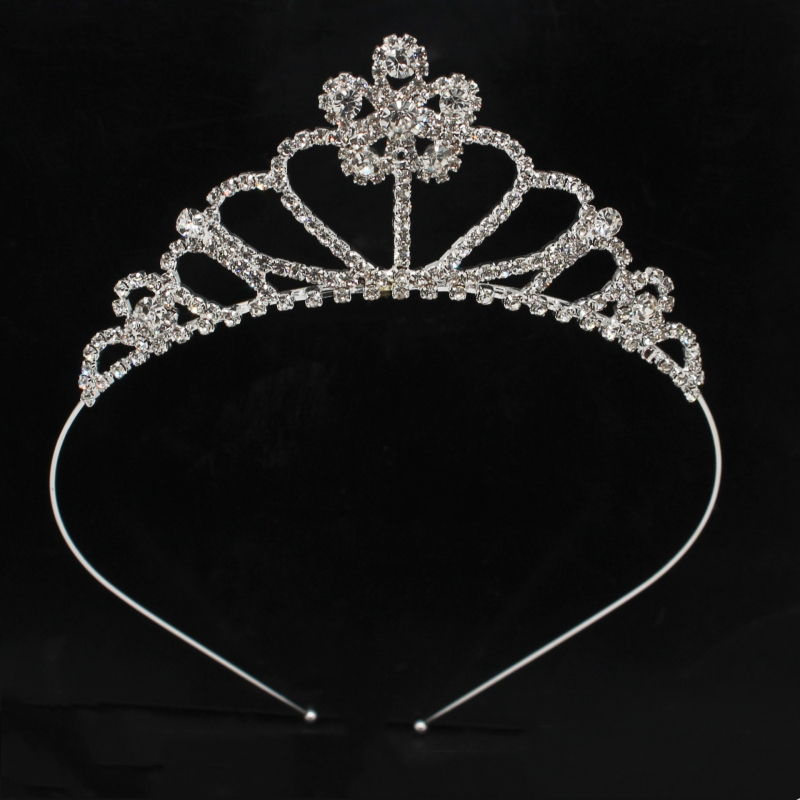 Krunica za glavu princeze — minimalistički stil, rhinestone, elektroplatina, kristalni naglasci