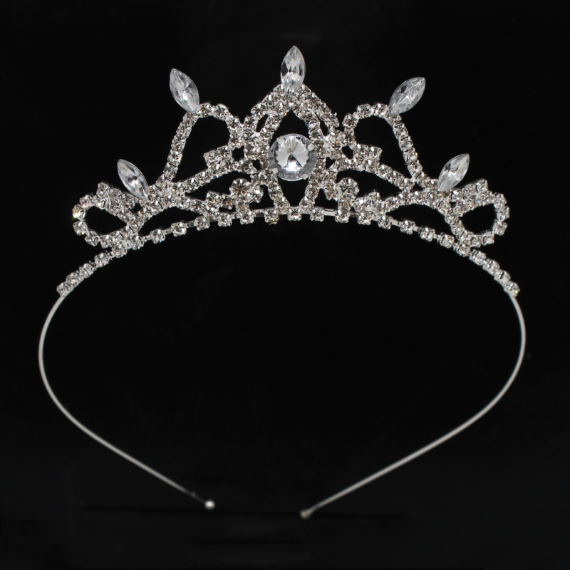 Krunica za glavu princeze — minimalistički stil, rhinestone, elektroplatina, kristalni naglasci