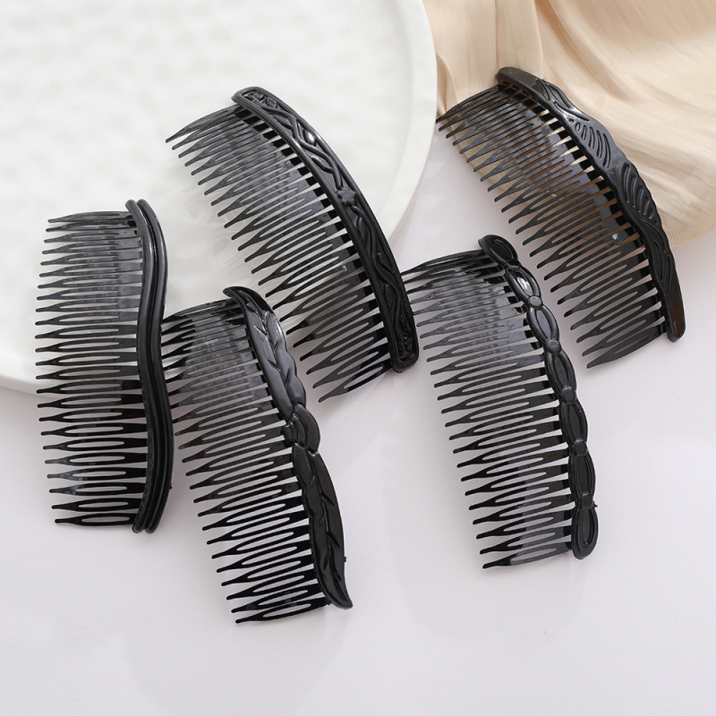 Plastmasas matu ķemme ar 24 zobiem, mašīnas stila dizains, cepšanas lakas pārklājums, iespējama pielāgošana