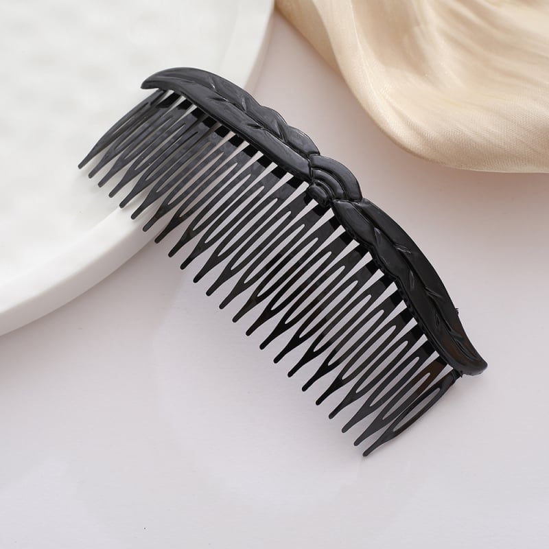 Plastmasas matu ķemme ar 24 zobiem, mašīnas stila dizains, cepšanas lakas pārklājums, iespējama pielāgošana