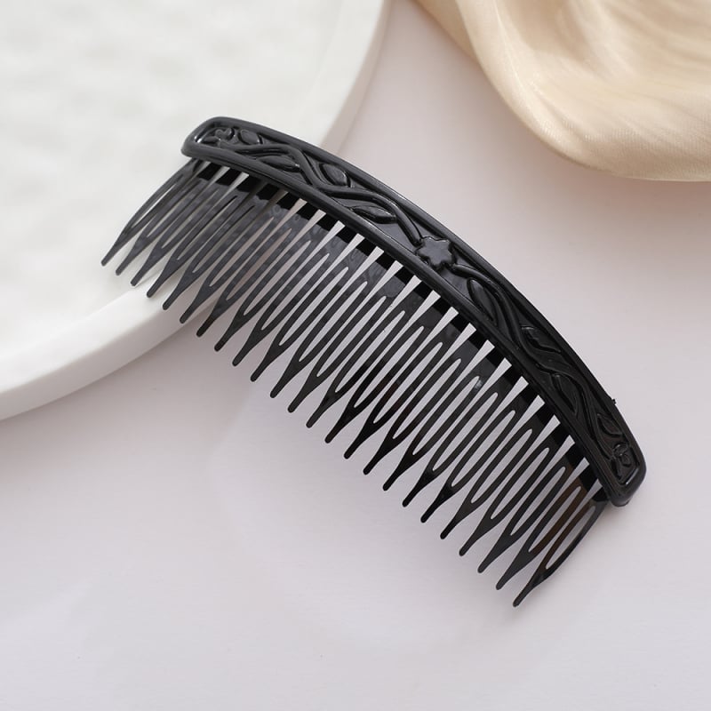 Plastmasas matu ķemme ar 24 zobiem, mašīnas stila dizains, cepšanas lakas pārklājums, iespējama pielāgošana