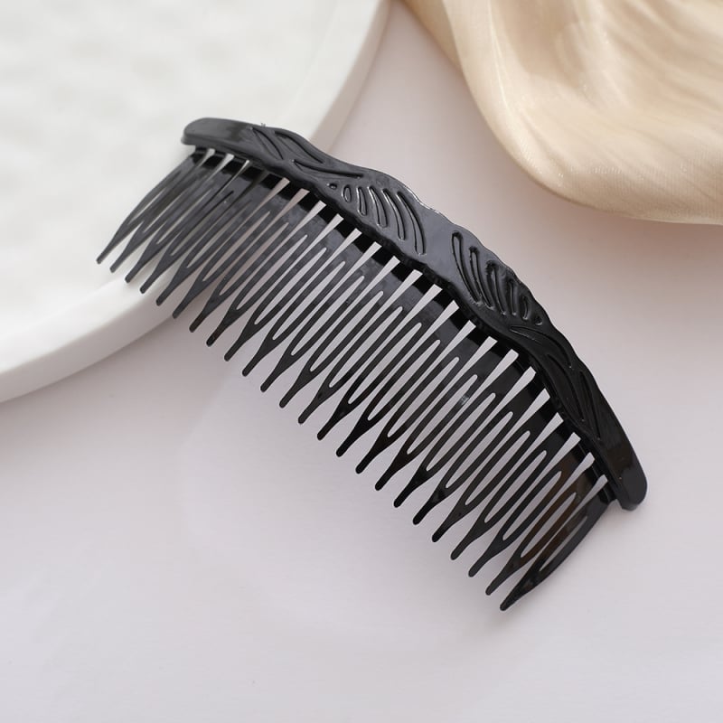 Plastmasas matu ķemme ar 24 zobiem, mašīnas stila dizains, cepšanas lakas pārklājums, iespējama pielāgošana