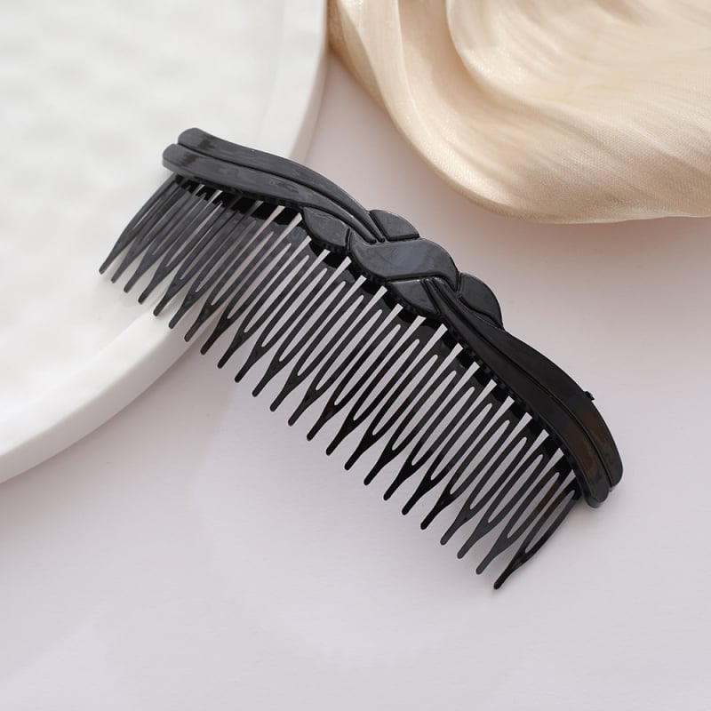 Plastmasas matu ķemme ar 24 zobiem, mašīnas stila dizains, cepšanas lakas pārklājums, iespējama pielāgošana