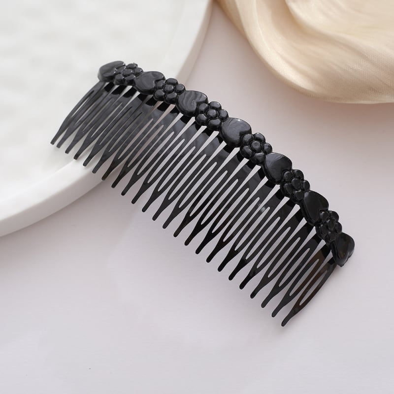 Plastmasas matu ķemme ar 24 zobiem, mašīnas stila dizains, cepšanas lakas pārklājums, iespējama pielāgošana