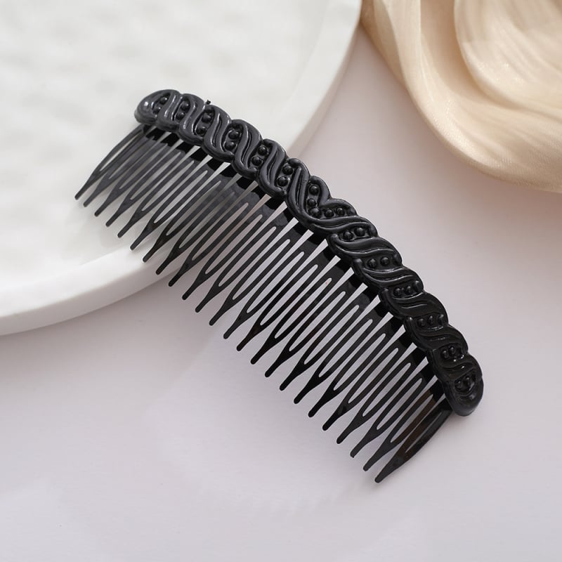 Plastmasas matu ķemme ar 24 zobiem, mašīnas stila dizains, cepšanas lakas pārklājums, iespējama pielāgošana