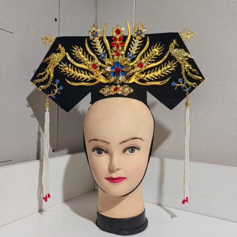 Bērnu matu aksesuārs Hanfu stilā Qing dinastijai – spārnu formas flag headpiece, plastmasa/rezīns, matu gumām/virvēm, pavasaris 2021