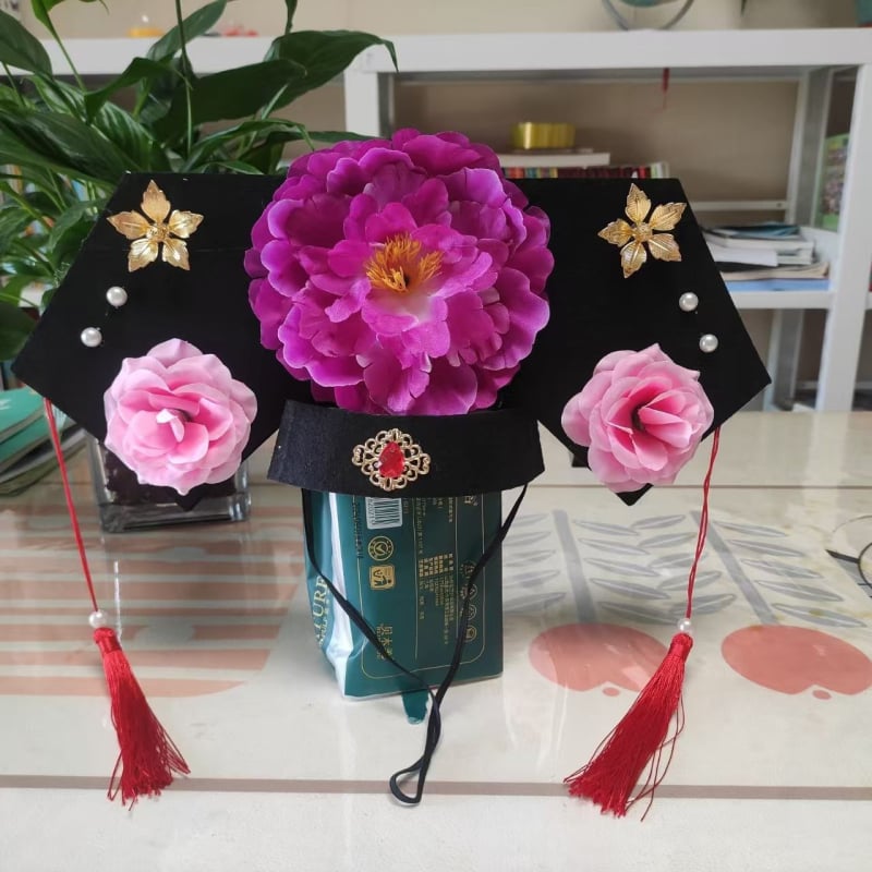 Bērnu matu aksesuārs Hanfu stilā Qing dinastijai – spārnu formas flag headpiece, plastmasa/rezīns, matu gumām/virvēm, pavasaris 2021