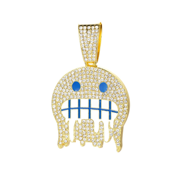 Geometriska kaklarota no cinka sakausējuma ar pilnu diamant kulonu, hip-hop stils – Hengfai xinda