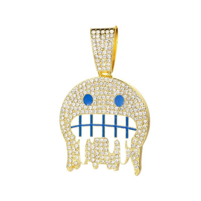 Geometriska kaklarota no cinka sakausējuma ar pilnu diamant kulonu, hip-hop stils – Hengfai xinda