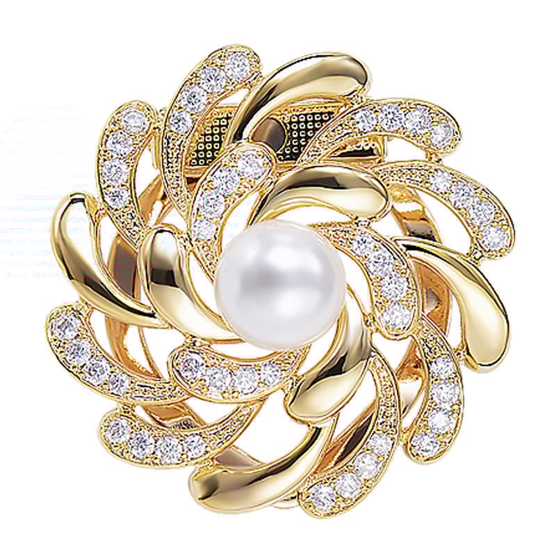 Šalles sprādze un poga ar ziedu motīvu, sakausējums, zeltījums, pielāgojams