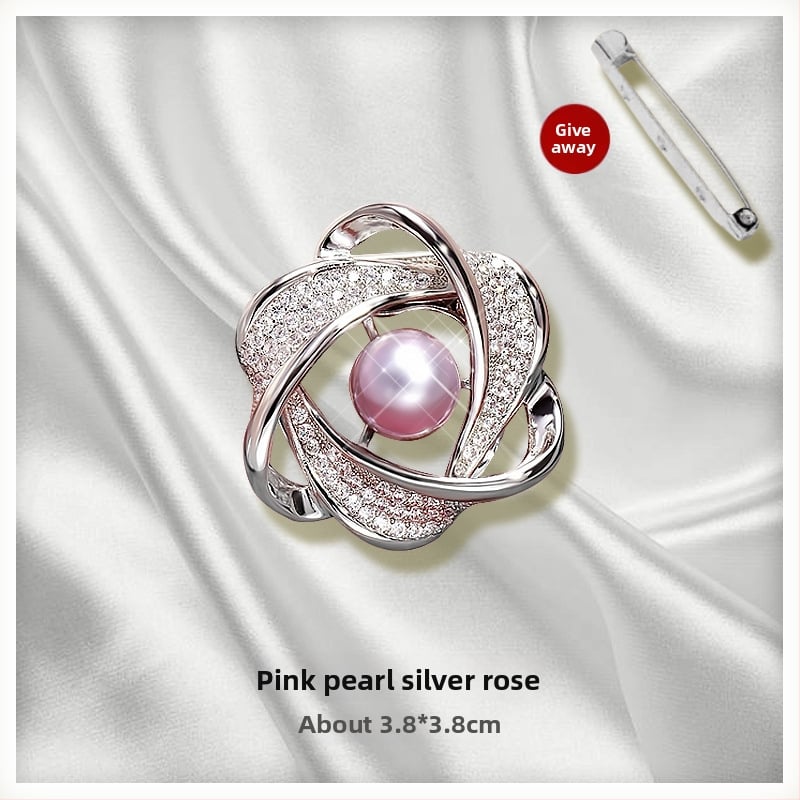 Šalles sprādze un poga ar ziedu motīvu, sakausējums, zeltījums, pielāgojams