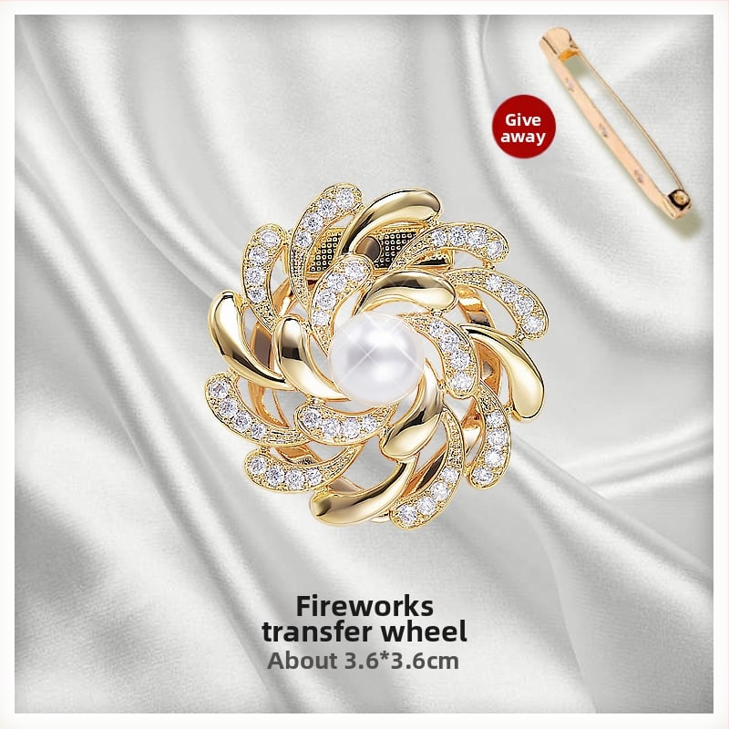 Šalles sprādze un poga ar ziedu motīvu, sakausējums, zeltījums, pielāgojams