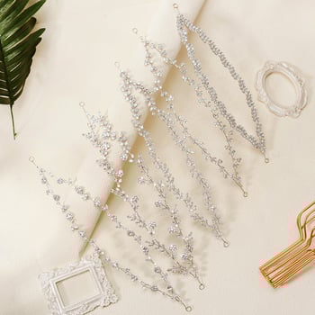 Quyaya Korejas stilā matu lente ar cirkoniem, ziedu forma, modelis Hs-j7380s