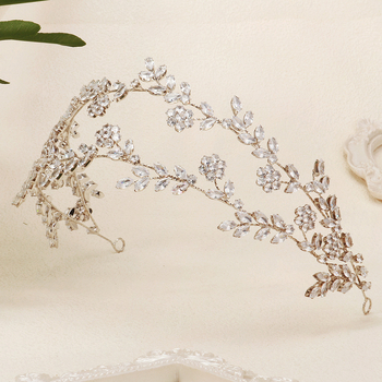 Quyaya Korejas stilā matu lente ar cirkoniem, ziedu forma, modelis Hs-j7380s