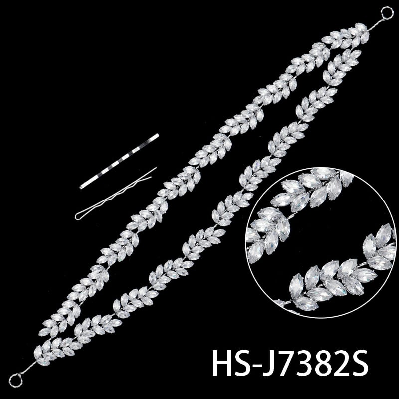 Quyaya Korejas stilā matu lente ar cirkoniem, ziedu forma, modelis Hs-j7380s